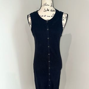 Zara casual button up black midi dress